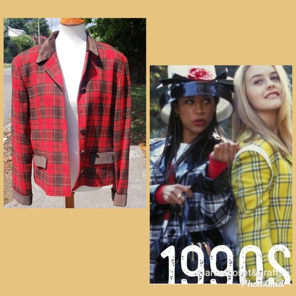 Lizsport Jackets & Blazers - SOLD Vintage 90s Wool Blend Plaid Lizsports Jacket